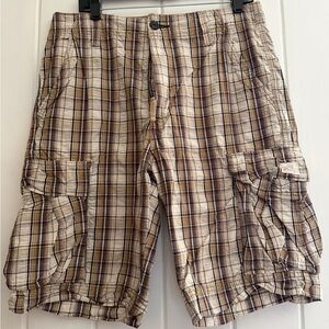Levi's Brown Plaid Cargo Shorts